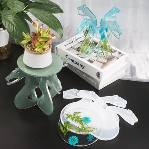 DIY Snake Shape Flower Pot Tray Silicone Resin Molds Flower Pot Holder Snake Leg Bracket Resin Casting Mold Craft Tools U2JF