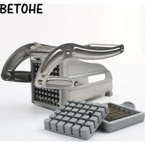 Stainless Steel French Fry Potato Strip Cutter Potatoes Chips Cutting Machine Hand Push Fries Chopper Slicer 8mm 10mm Blade