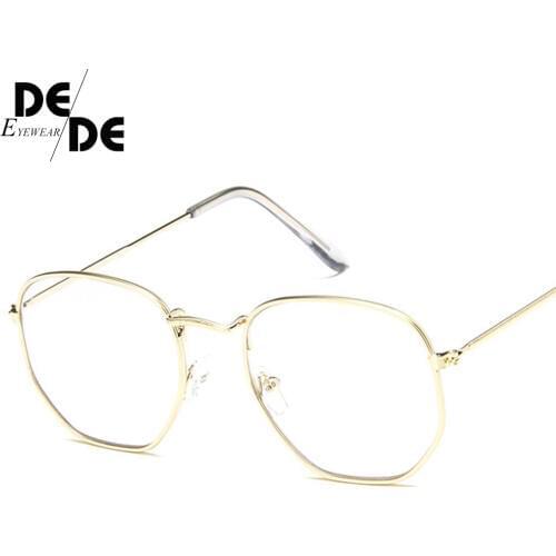 Retro Optical Eye glasses Frame men Hexagon sunglasses Oculos lentes de sol mujer Vintage Clear Sun glasses Frame Women Men