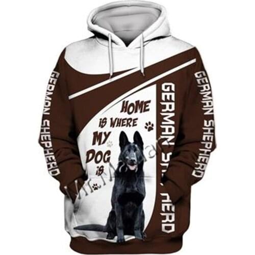 Unisex 3D German Shepherd Graphic Hoodie Harajuku Hoodie Alt Clothing Animal Crossing Streetwear Oversized Hoodie Pullover QW-07
