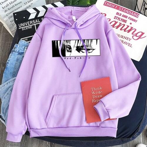 Japan Anime Graphic Hooded Women/Men Kawaii One Piece Demon eye Slayer Attack on Titan Harajuku Stitch Sweatshirt Unisex Male