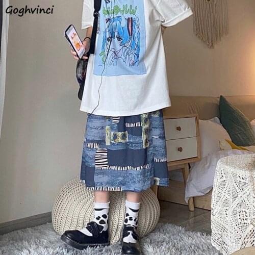 Skirts Women Zebra Pattern Straight Empire Patchwork Streetwear Fashion Vintage Harajuku All-match Comfortable Students Leisure