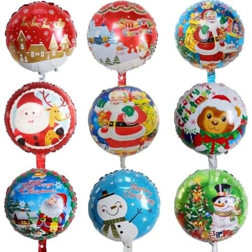 10pcs 18inch Christmas Balloons Merry Christmas Party Balloon Christmas Decoration Inflatable Air Balls New Year Party Supplies