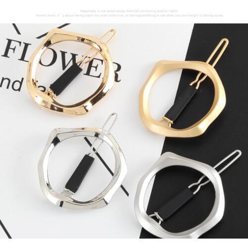 100pcs/lot DIY Simple Multi Alloy Section Irregular Torus Hair Clip Geometry Hairpins Hair Styling Tool Accessories HA1096