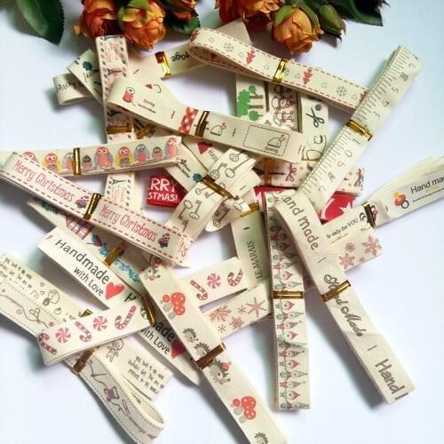 15cm Width mixed 20pcs Cotton Webbing/Ribbons Craft Sewing Labels Handmade Lables DIY Sewing Accessories