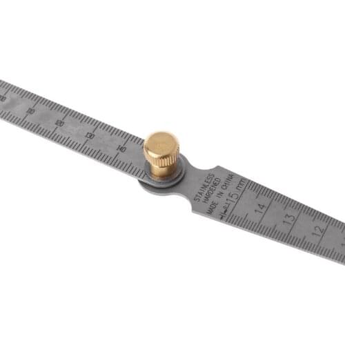 2in1 Metric Taper Welding Feeler Gauge Gage Depth Ruler Hole Stainless Steel R7UB