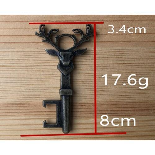 500pcs/lot Zinc Alloy Deer Head Bottle Opener Retro creative Bronze and copper color key bottle opener For Christmas gift