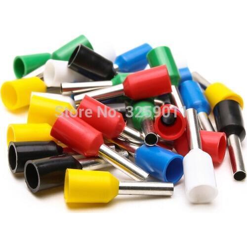 500PCS EV1510 1.5mm Electrical Crimp Terminal Block Tubular Wire Connector Cable Cord End Bootlace Ferrule tubular E1510 AWG16