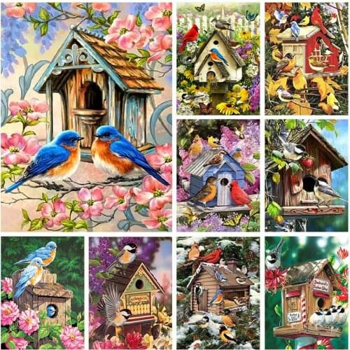 5D DIY Diamond Painting Scenery Bird Nest Cross Stitch Full Drill Mosaic Embroidery Animal Wall Decor Handmade Craft Art Gift