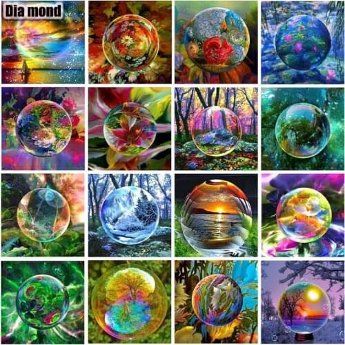 5D DIY Diamond Painting Landscape Full Square Drill Diamond Embroidery Glass Ball Rhinestone Pictures Home Art Decoration
