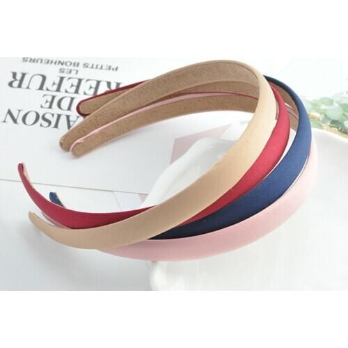 2 Pcs Wide 15mm Covered Satin Alice Band Headband Korean Hair Accessories