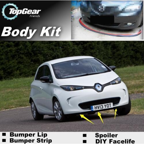 Bumper Lip Deflector Lips For Renault Zoe Front Spoiler Skirt For TopGear to Car Tuning View / Body Kit / Strip