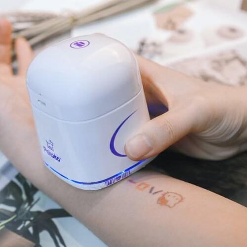 Wireless Bluetooth Handheld Printer For Mobile Phone Color Tattoo Portable Mini Inkjet Printer With Tri-color Ink Cartriadge