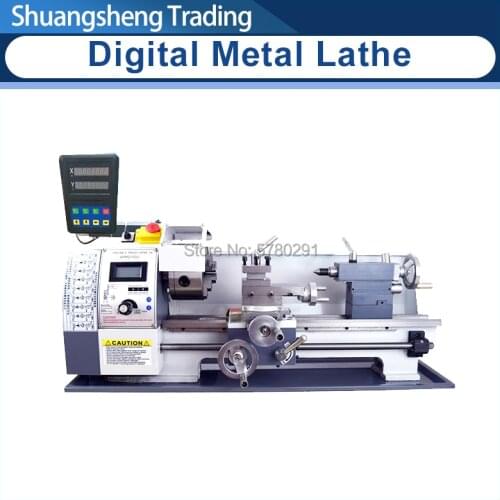 WM210V Digital Metal Lathe/850W Brushless Motor All Steel Gear Lathe/38mm Spindle Bore Hole +125mm Chuck Mini Lathe Machine