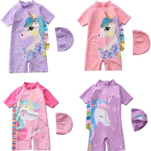 Childrens Swimsuit For Children Girls Kids Swimwear Baby Bathing Suit Swim Trunks Child Female One Piece Blue Beast Korean