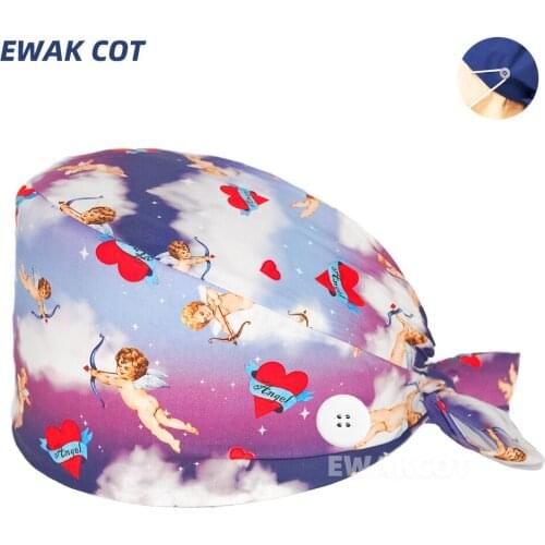 Nurse hats unisex high quality washable adjustable soft scrub cap lab beauty salon pet shop scrubs caps surgeon surgical hat