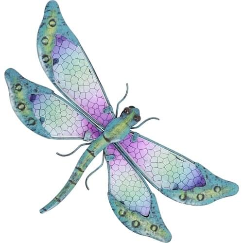 Exquisite Metal Dragonfly Wall Decoration Artwork ing House Living Room Office Fairy Garden Ornament Gift