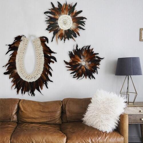 Creative Natural Chicken Feather Organic Material Hand-woven Home Decoration Nordic Decoration Home Wall Hanging Decor
