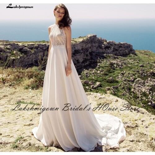 Lakshmigown Vestido Noiva Boho Wedding Dress Beach 2022 Simple Off White Civil A Line Bridal Dresses Illisoon Lace Back