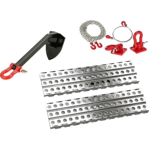 Metal Anti-Skid Board Winch Anchor Tow Chain for TRX4 SCX10 RC Crawler Car