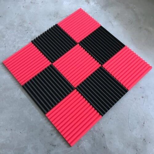 NHBR 12 Pcs Acoustic Panels Soundproofing Foam Acoustic Tiles Studio Foam Sound Wedge Black Red Blue