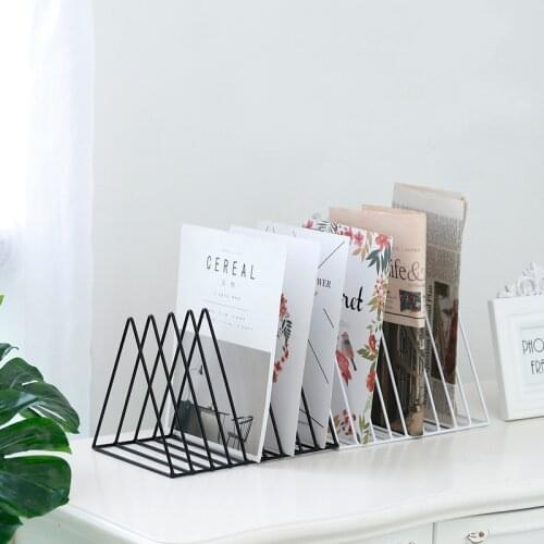 Nordic Style Three-dimensional Iron Triangle Rack Ins Home Desktop Magazine Rack Books And Newspapers Storage Magazine Rack