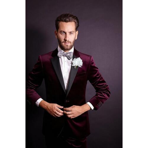 Latest Design Mens Dinner Party Prom Suits Groom Tuxedos Groomsmen Wedding Blazer Suits (Jacket+Pants) K:1316