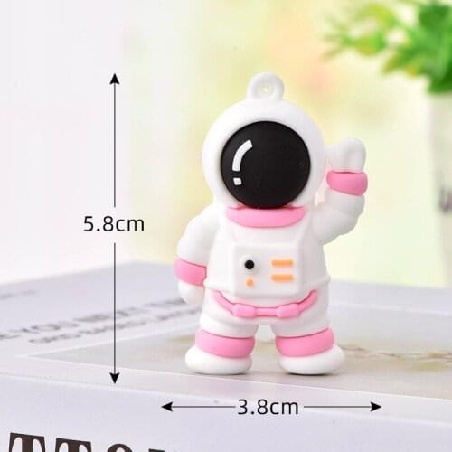 2021New Cute Cartoon Soft Glue Astronaut Keychain Spaceman Car Key Chain Couple Backpack Pendant Gift DIY Keychain Accessories