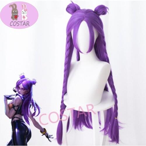COSTAR Game LOL Kaisa Cosplay Wigs Daughter Of The Void Women Blue Purple Braid Hair Halloween Christmas Cosplay Wigs