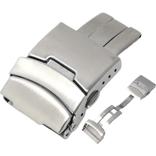 Stainless Steel Clasp Folding Buckle with safety 18mm 20mm 22mm 24mm Double Press Solid Watch Repair Accessories Watchband
