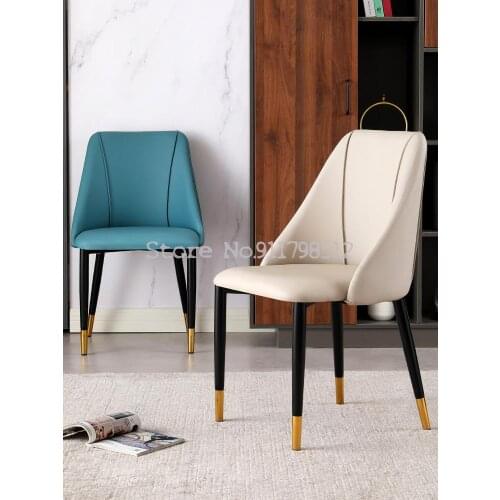 Nordic style home backrest dining chair light luxury makeup nail stool hotel dining table chair modern minimalist wrought iron