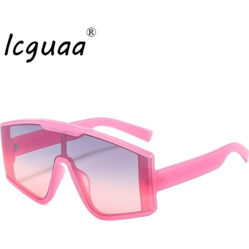 Oversized One-piece Sunglasses Rainbow Frames Brand Designer Sun Glasses Steampunk Gafas Oculos Gradient Shades Sunglasses