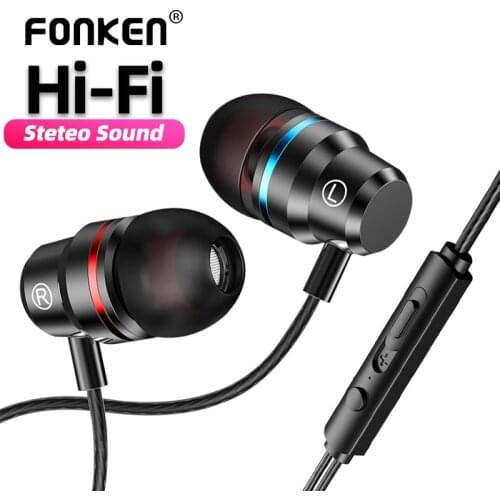 In Ear Stereo Earphone 3.5mm AUX Wired Control Earbuds With Mic In-ear Metal Bass Smartphone Earphone Sport Volume Music Headset