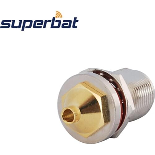Superbat N Female Jack nut Bulkhead Solder Connector for Semi-rigid .141" Cable RG402