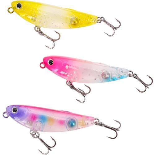 TSURINOYA DW62 5.0cm/5g Mini Topwater pencil fishing lure baits Hard fishing bait Fishing Hook Small Pencil Lures