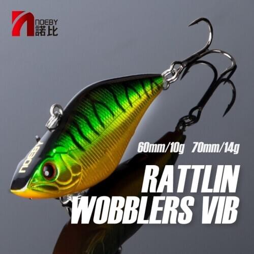 NOEBY Rattling Fishing Lures 60 70mm 10 14g Sinking Lipless Crankbaits VIB Wobblers Hard Bait for Winter Pike Fishing Lure