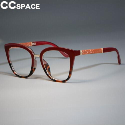45074 Glitter Legs Square Glasses Frames Women Shiny Red Leopard Optical EyeGlasses Fashion Eyewear