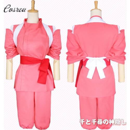 Anime Movie Spirited Away Ogino Chihiro Girls Clothing Set Pant Suits Pink Japanese Kimono Women Cosplay Costumes