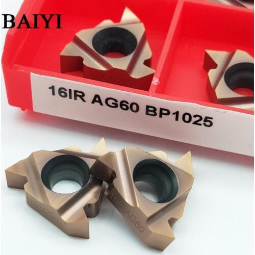 10pcs 16IR AG60 BP1025 Carbide Threaded Inserts Blade 16IR AG60 for Thread Tool For processing stainless steel