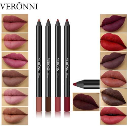 13 Colors Sexy Women Lip Liner Long Lasting Waterproof Matte Lip Pencil Contour Lip Tint Professional Makeup Tools Crayons Levre