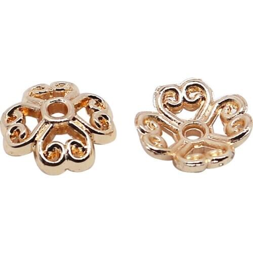 14k copper-clad gold four-heart torus handmade diy jewelry accessories homemade bracelet beads jewelry material flower hat space