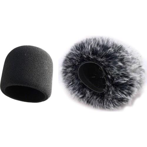 2 Pcs Professional Windscreen for Covers Other Large Microphones, Black & Gray
