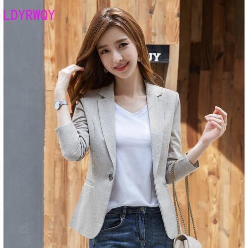 2021 spring and autumn new OL Korean temperament long-sleeved casual short one-piece slim small suit