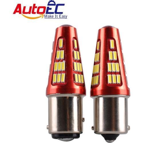 AutoEC 2x 1156 1157 ba15s bay15d p21w p21/5w 48 smd 3014 led car Tail Stop Light Turn Signal Brake Backup Reverse lights DC12v