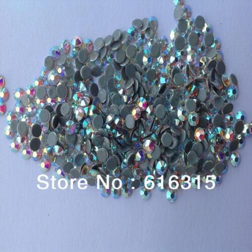 Shiny cutting facts(14-16facets) for clothing decoration flat back hot fix rhinestone ss16 crystal ab with 1440 pcs each pack