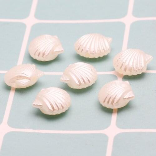 50Pcs Beige Imitation Pearl Beads Shells Shape Loose Spacer Acrylic Beads For Jewelry Making Diy Necklace Bracelet Accessories