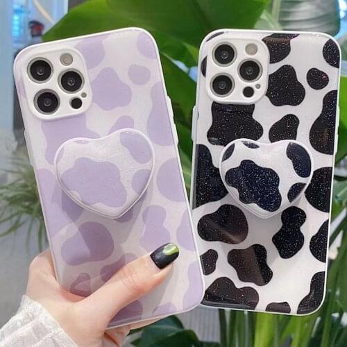 Candy Milk Pattern Holder Stand Phone Case for IPhone 12 cae 13 Pro Max 7 8 Plus Xsmax Xr 11 case Cute Glitter Shockproof Cover