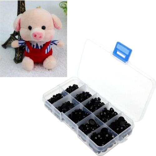 760Pcs 4-10mm Black Plastic Safety Eyes for teddy bear Doll Animal Puppet Craft