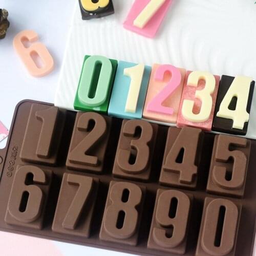 Numbers Silicone Mold Ice Tray Fondant Cake Decoration Tool Silicone Molds Bakeware Chocolate Baking Pastry Tool Kitchen Tool