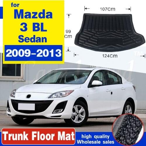 For Mazda 3 BL 4 door Sedan Saloon 2009 2010 2011 2012 2013 Cargo Boot Liner Tray Rear Trunk Floor Mat Carpet Car Styling